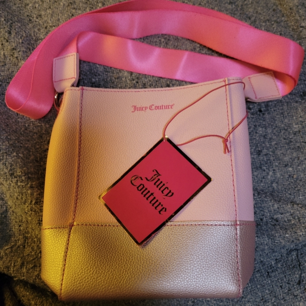 Juicy Couture crossbody bag / makeup bag tote/ pink Barbie crossbody costume bag